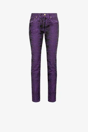 Zebra-Print Slim-Fit Jeans