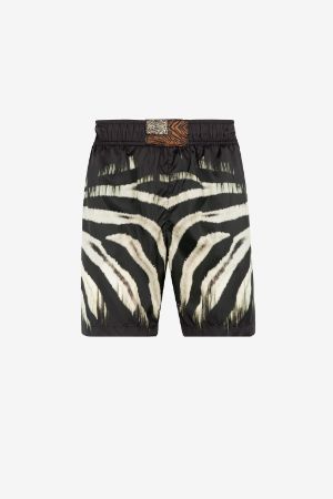 Zebra-Print Swim Shorts