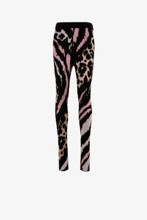 Жаккардовые леггинсы с принтами Leopard и Freedom