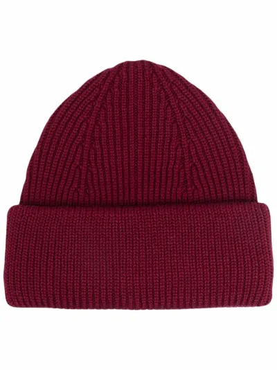 ribbed-knit merino wool beanie 