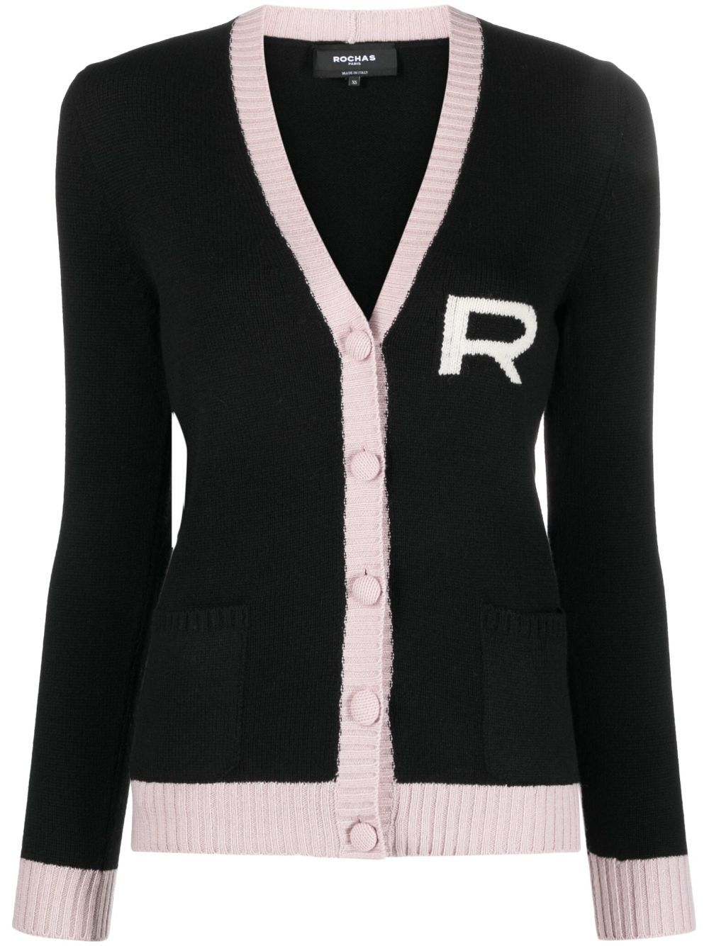 Rochas intarsia-knit logo wool cardigan | Eraldo.com FR