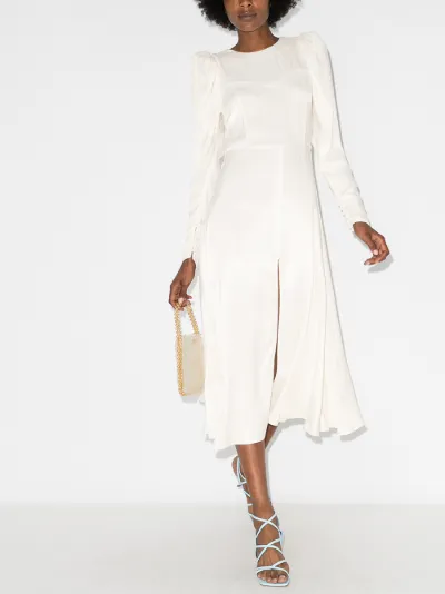 front slit midi dress