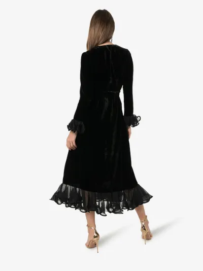 ruffle velvet dress