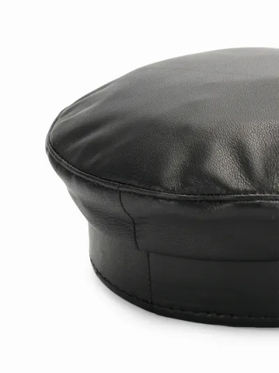 leather baker boy cap