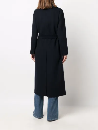 navy belted wool coat