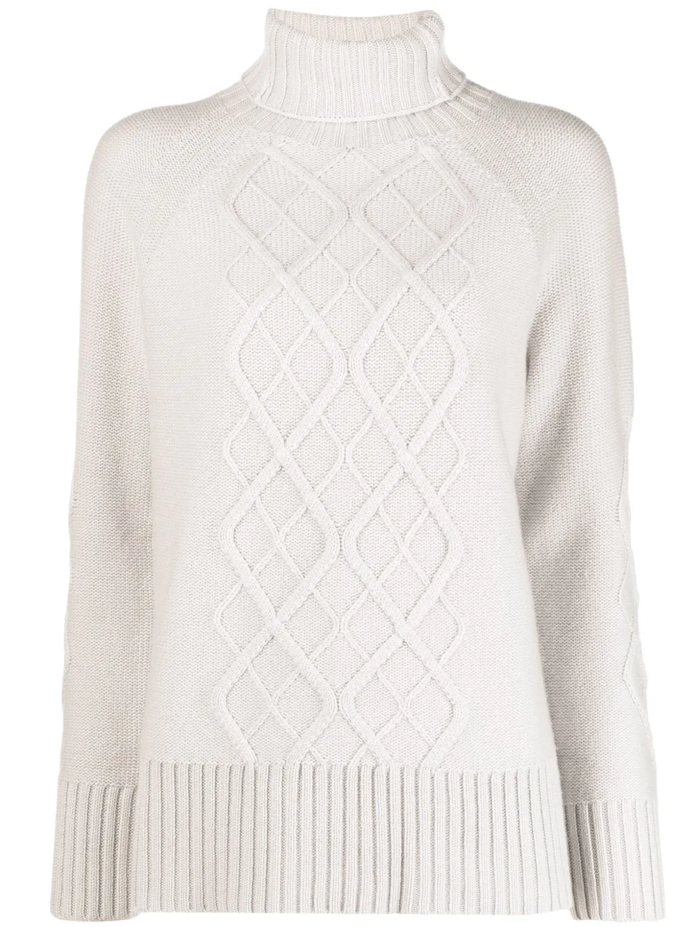 polo neck cable knit jumper