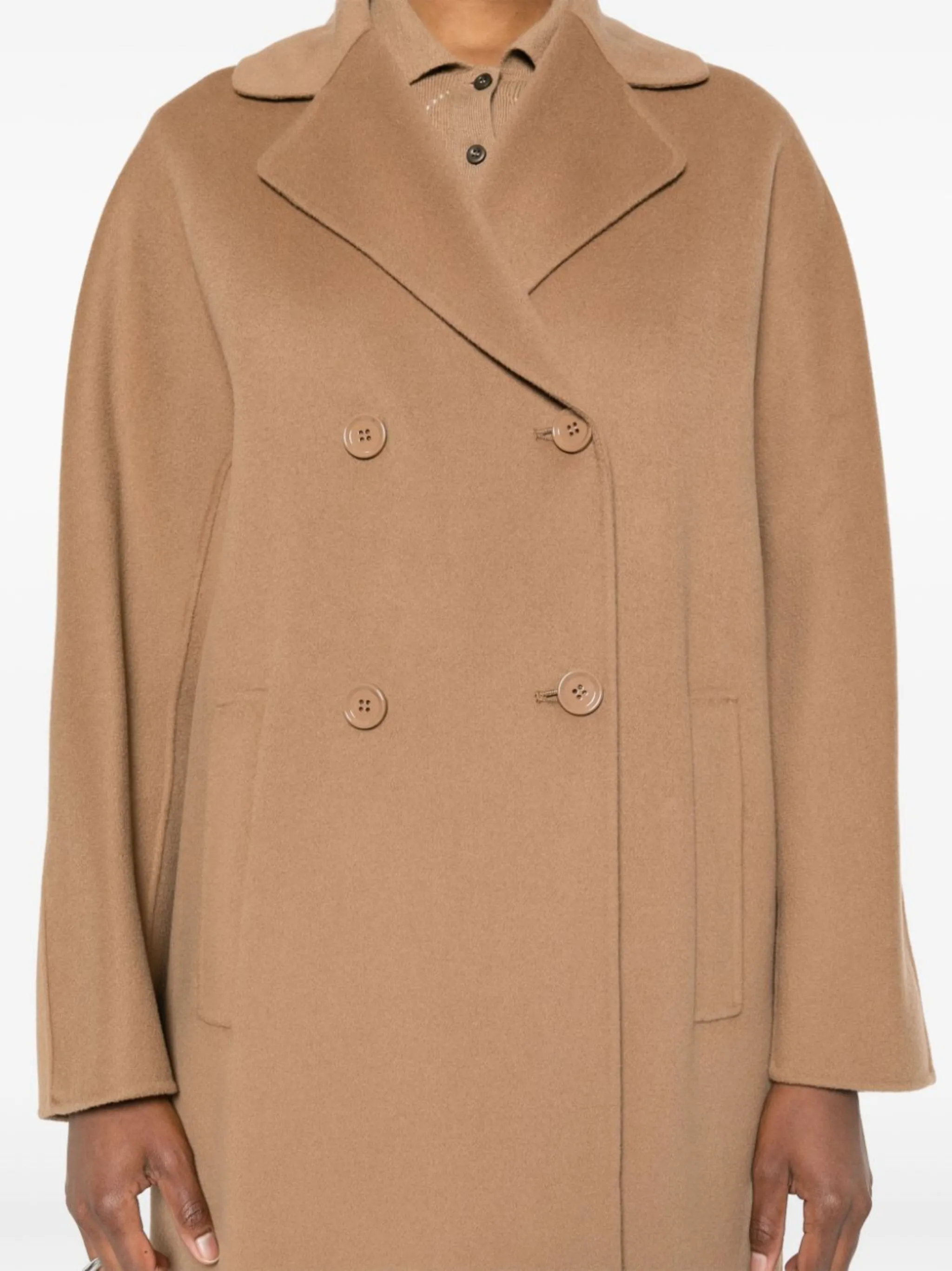 Straight Hem selling Double Breasted 100% Wool Coat