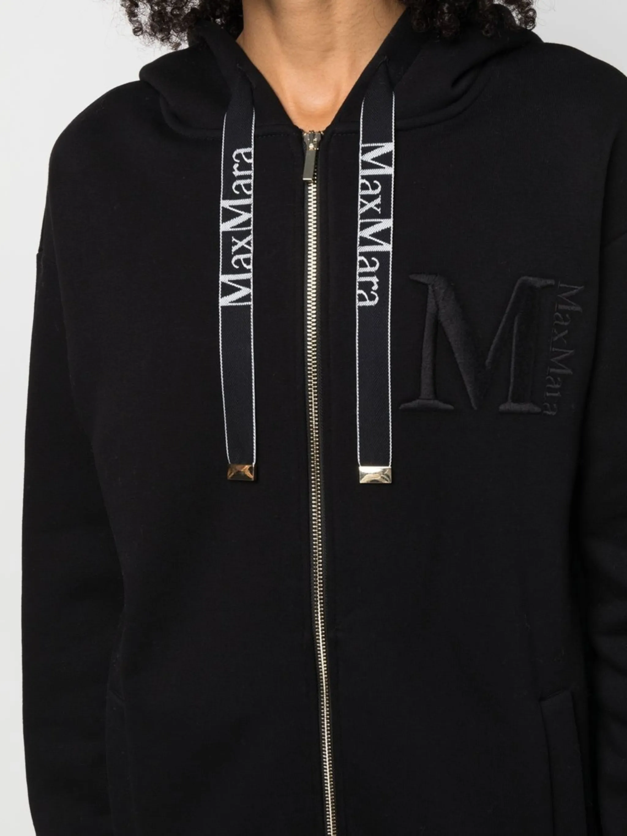 S Max Mara embroidered-logo drawstring hoodie | Eraldo.com US