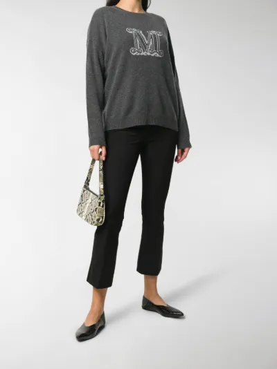 cropped kick flare trousers