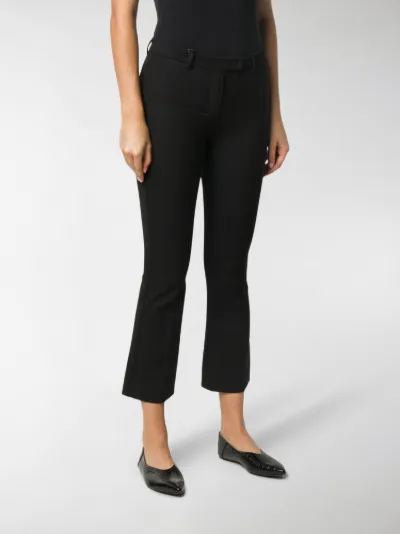 cropped kick flare trousers