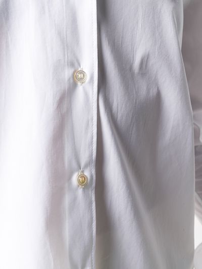 solid off shoulder long sleeve slit cuff blouse