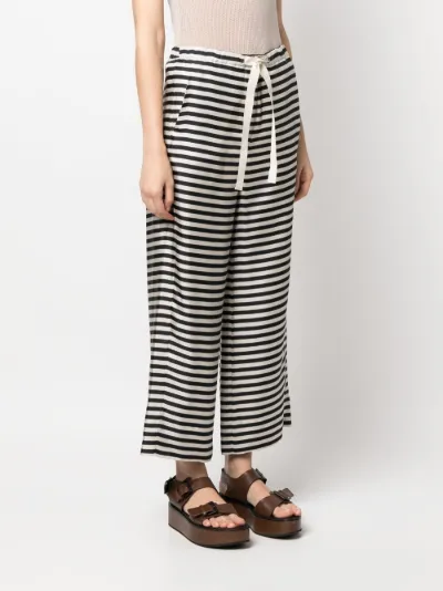 Striped silk straight-leg pants