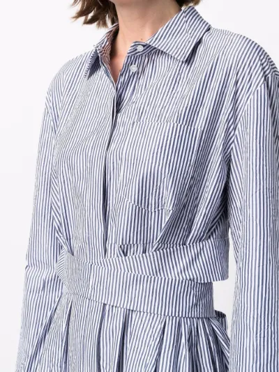 wrap-waist striped shirt dress | 'S Max 