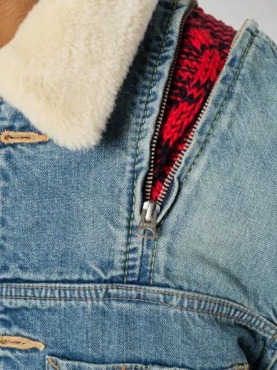 sacai denim fur jacket