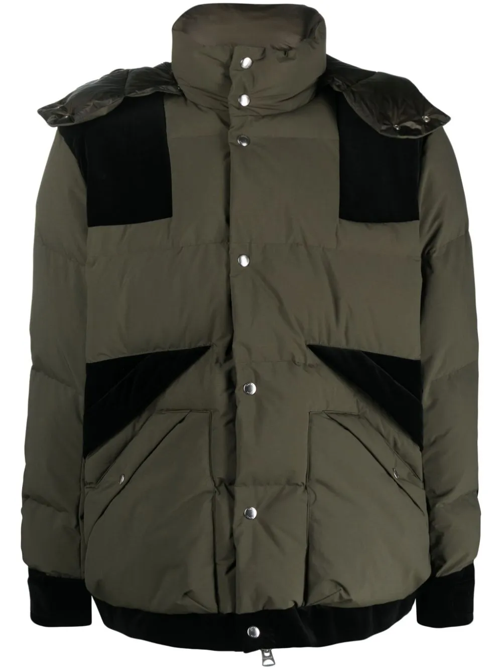 water repellent padded jacket with detachable hood