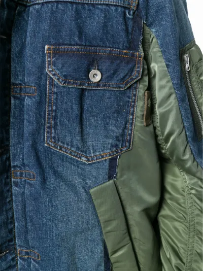 sacai denim bomber jacket
