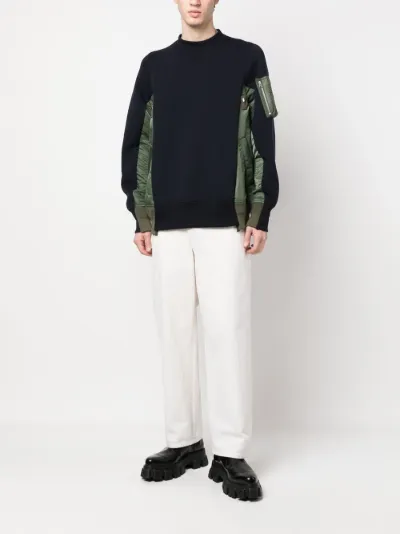 sacai patchwork crew neck sweatshirt | Eraldo.com SB