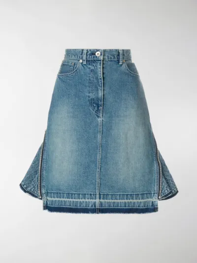 Sacai - peplum denim skirt