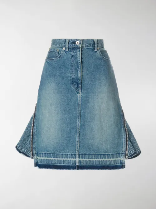 Sacai - peplum denim skirt