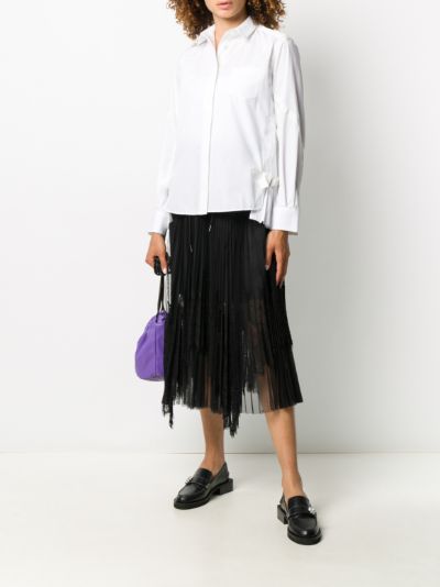 sacai pleated lace panel skirt | Eraldo.com FR