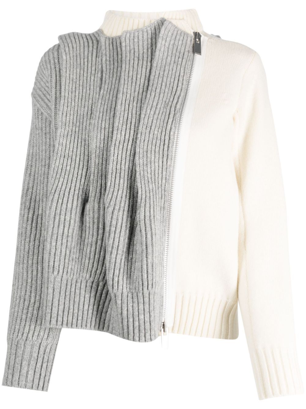 two-tone ribbed-knit wool jumper | sacai | Eraldo.com