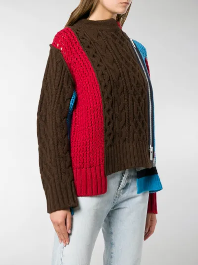 patch knit sweater