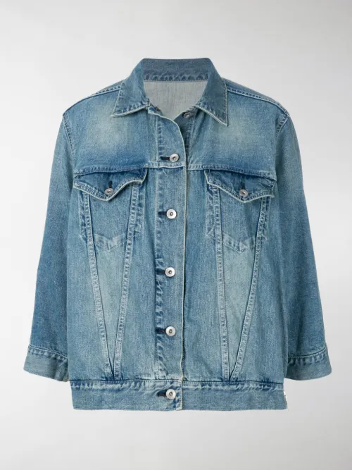 Sacai - zipped peplum denim jacket