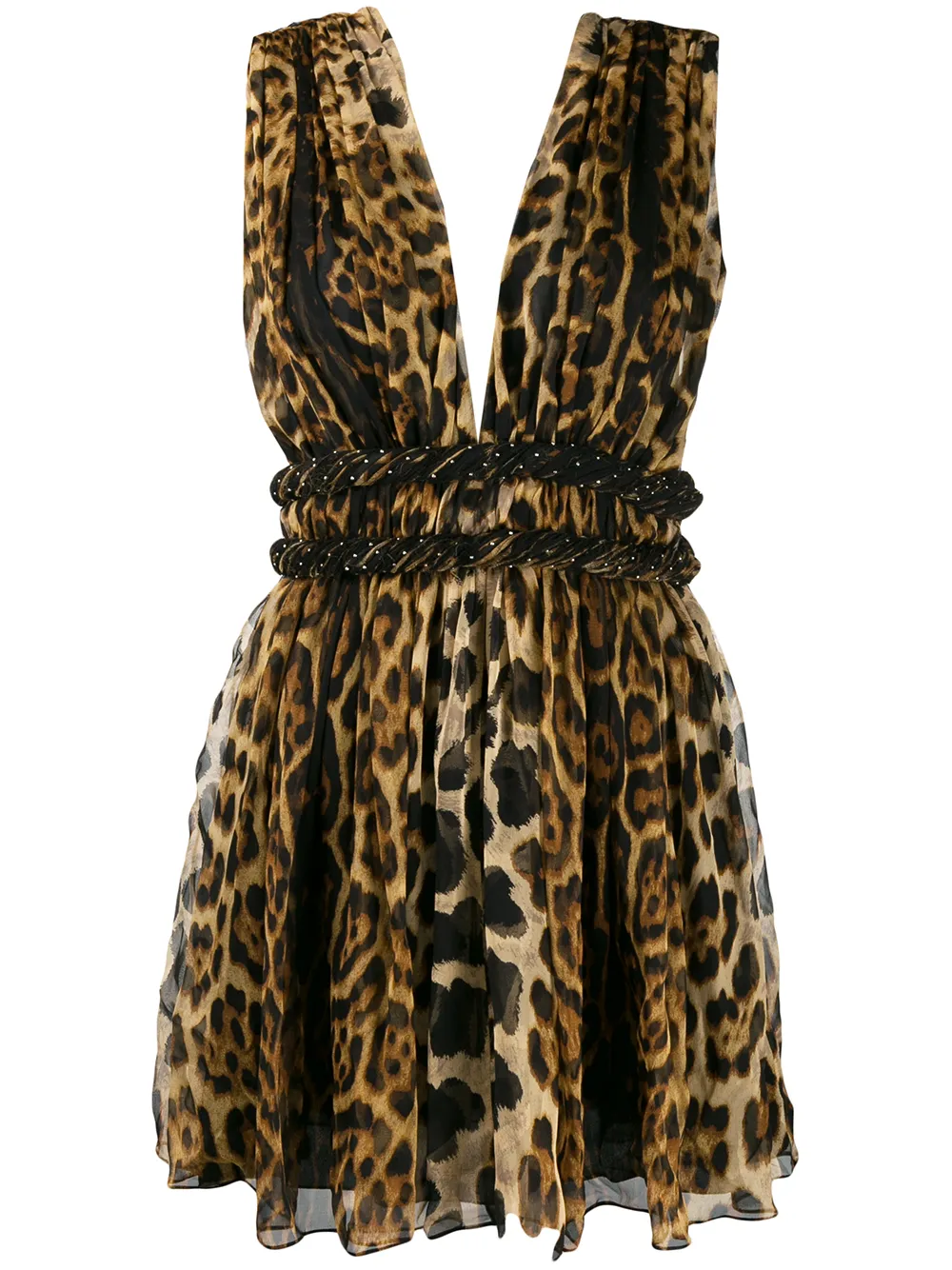 leopard print silk dress