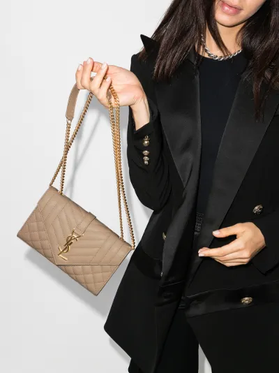 saint laurent envelope quilted leather shoulder bag