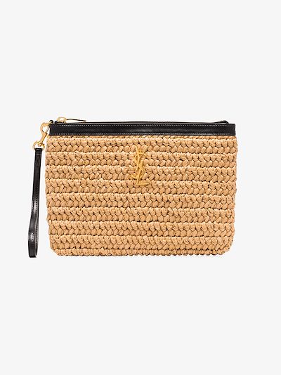 ysl raffia clutch