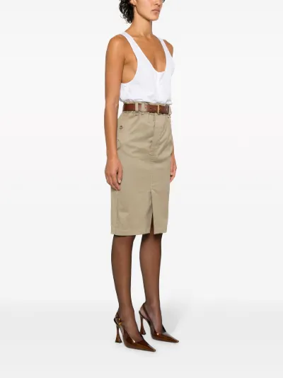 belted gabardine pencil skirt | Saint Laurent | Eraldo.com DE