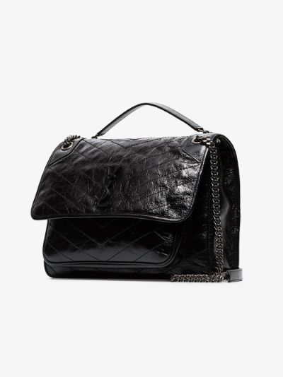 large black leather shoulder bag