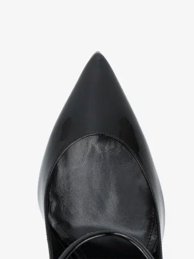 black patent ankle strap