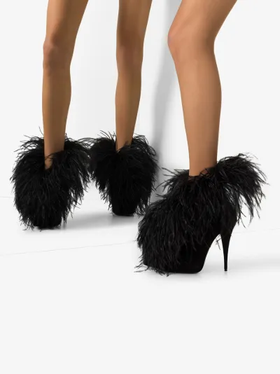saint laurent boots with fur