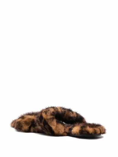Saint Laurent Bleach 05 fur sandals 