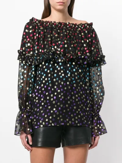 Pinko Primavera Estate 2020 blusa spalle scoperte jodi azzurra - 1J10EM  Y67C G46