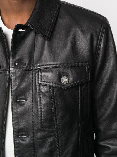 button up leather jacket