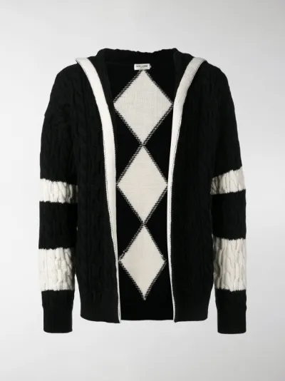 black knitted hooded cardigan