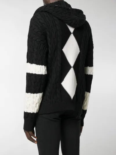 black knitted hooded cardigan