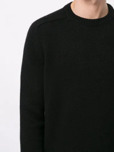 black cashmere crew neck jumper