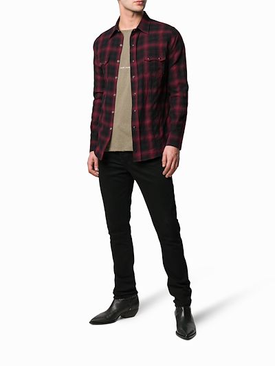 saint laurent checked shirt