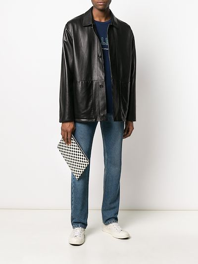 saint laurent checkered leather jacket