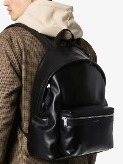 saint laurent leather city backpack