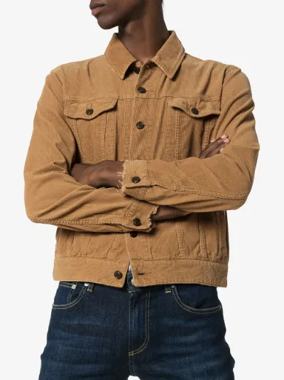 saint laurent corduroy collar denim jacket