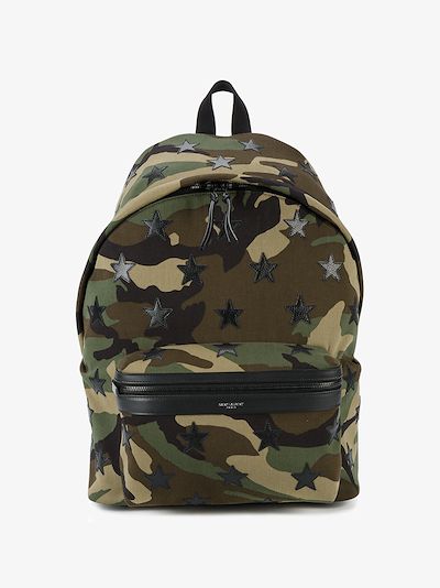 saint laurent camo backpack