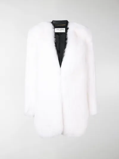 collarless fur jacket