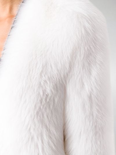collarless fur coat