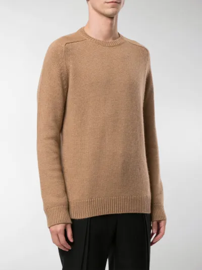 brown crew neck jumper