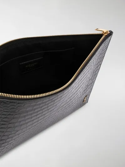 ysl clutch crocodile