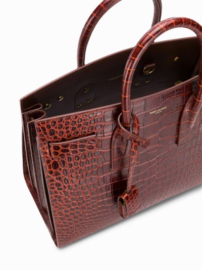 croc print tote bag